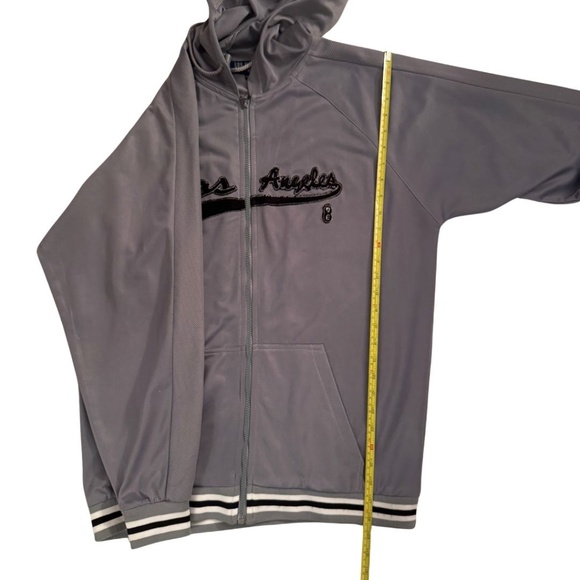 Vintage Y2K Los Angeles Zip Hoodie | Grey | Size M - Picture 12 of 15